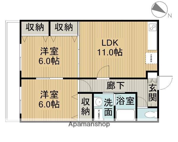 エステー・パラッツォ(2LDK/4階)の間取り写真