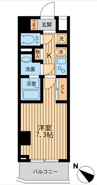 ユニフォート目黒中町(1K/5階)の間取り写真