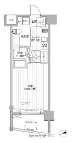 プラネソシエ大森山王(1K/7階)の間取り写真