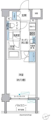 プラネソシエ大森山王(1K/2階)の間取り写真