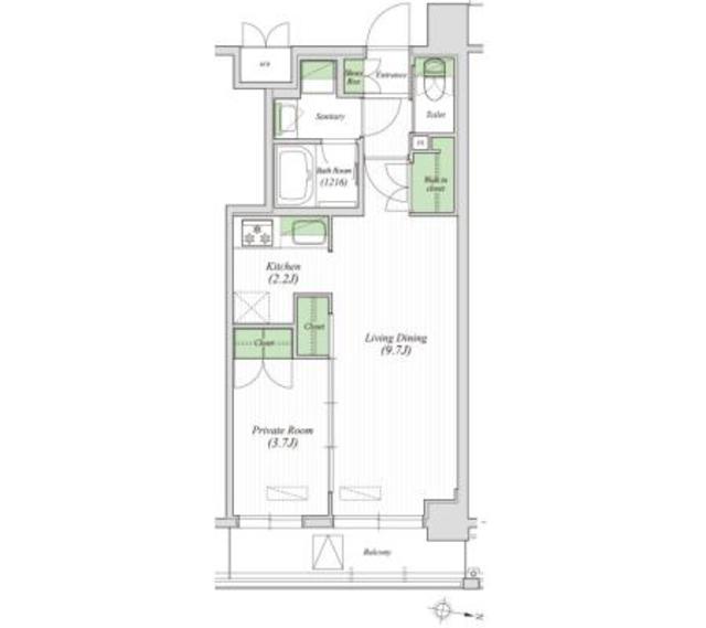 アーバネックス原宿(1LDK/4階)の間取り写真