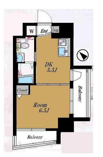 エステムプラザ飯田橋タワーレジデンス(1DK/4階)の間取り写真