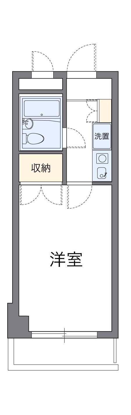 レオパレスRXコスモM(1K/2階)の間取り写真