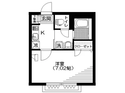 レジデンス シー アロマ(1K/2階)の間取り写真