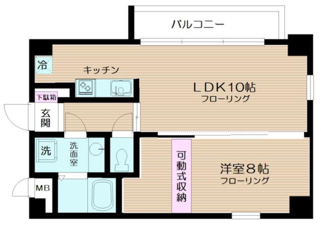 フォレスト千駄ヶ谷(1LDK/3階)の間取り写真