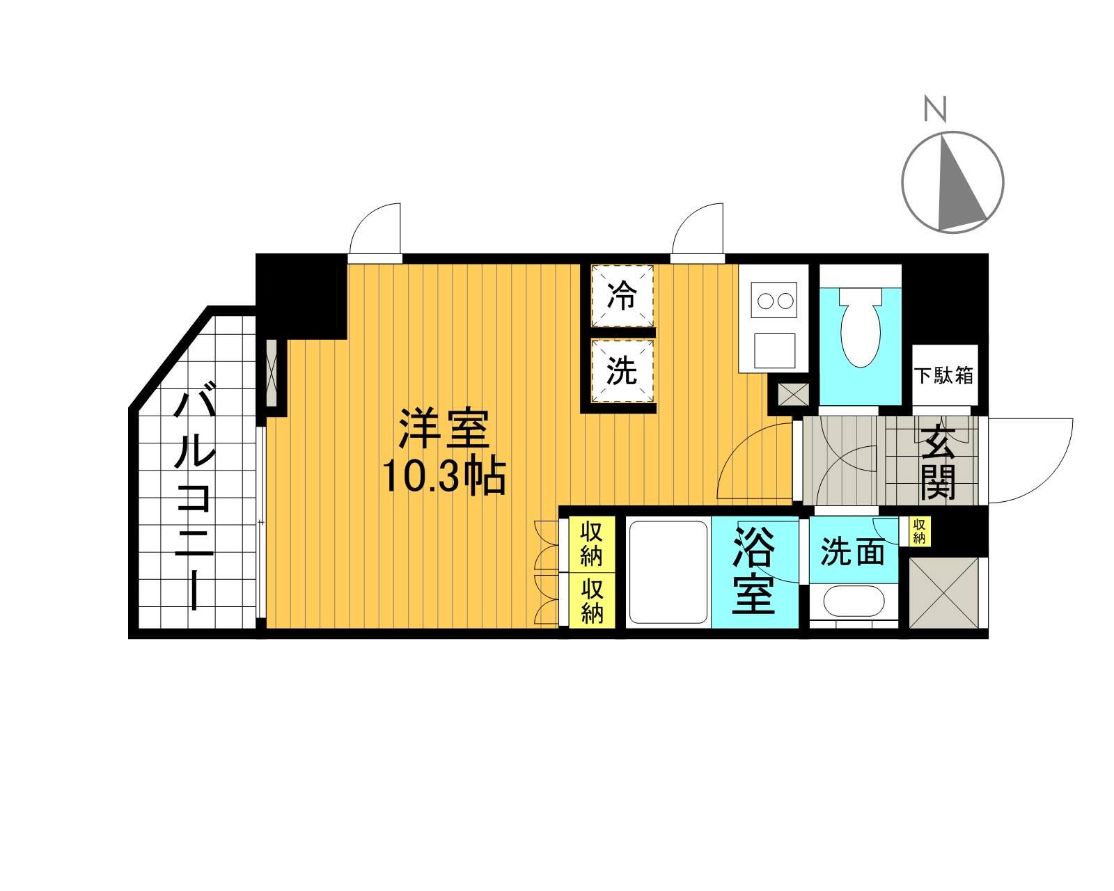 レジディア目黒Ⅳ(ワンルーム/6階)の間取り写真