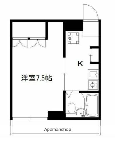 クレール浅野(1K/2階)の間取り写真