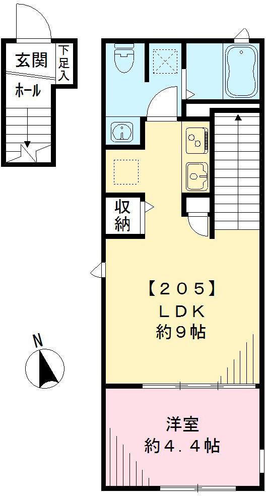 サニーヒルズ(1LDK/2階)の間取り写真