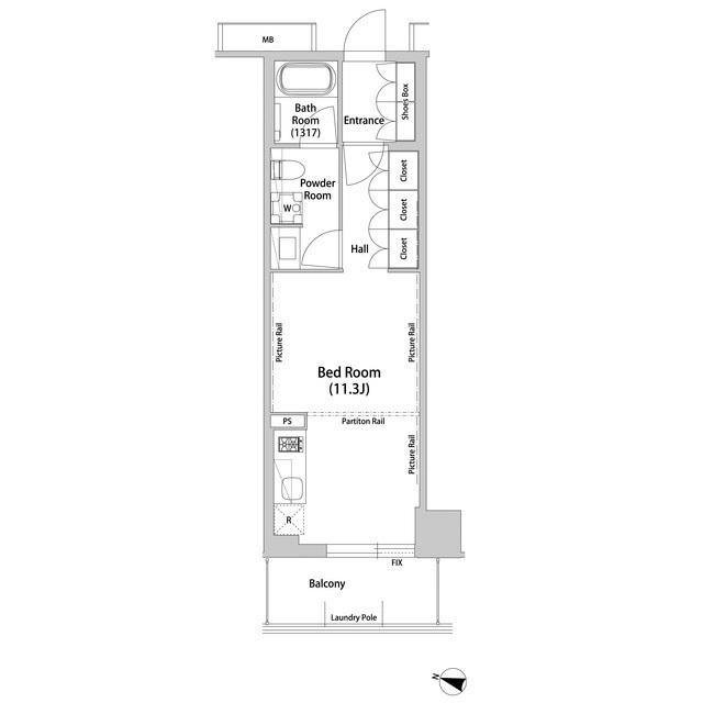 飯田橋ガーデンフラッツ(ワンルーム/7階)の間取り写真