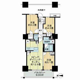 プライムパークス品川シーサイド ザ・タワー(3LDK/11階)の間取り写真