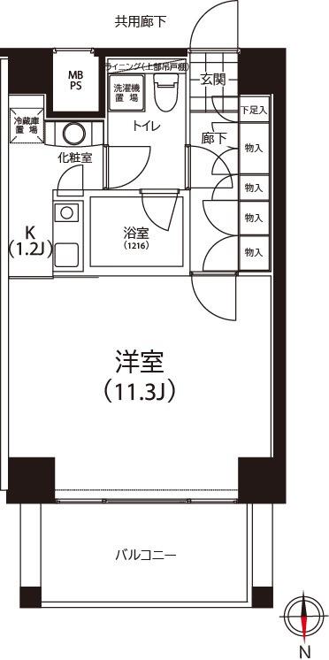 クイズ恵比寿(1K/4階)の間取り写真