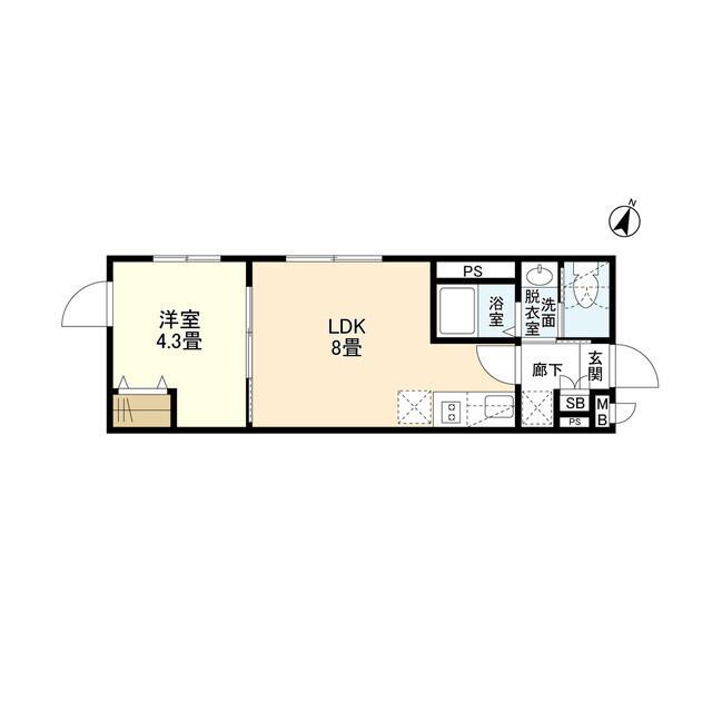 ウェルスクエアイズム都立大学(1LDK/3階)の間取り写真
