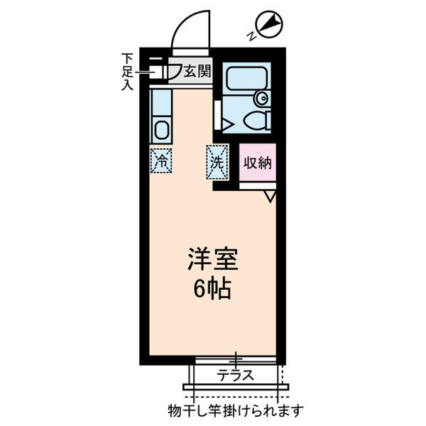 スペースKⅡ(ワンルーム/1階)の間取り写真