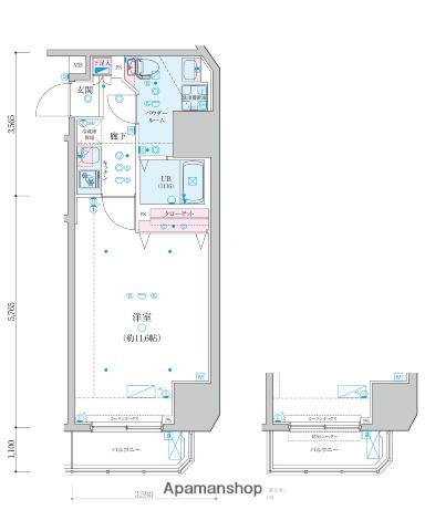 ジェノヴィア渋谷笹塚スカイガーデン(1K/11階)の間取り写真
