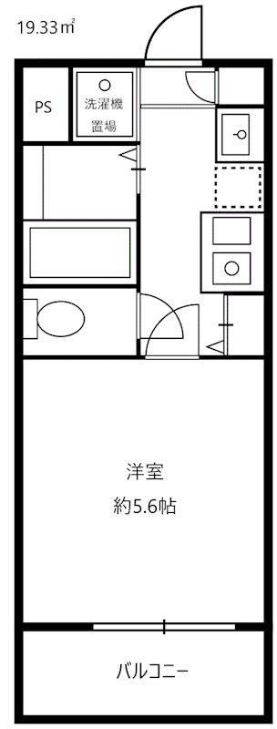 ドミール大倉山(1K/1階)の間取り写真