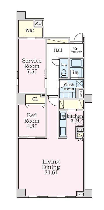 グラマシー恵比寿(2SLDK/1階)の間取り写真