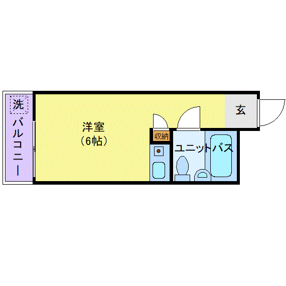 ハイシティー二子玉川(ワンルーム/2階)の間取り写真