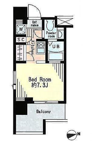 レジディア市谷薬王寺(ワンルーム/5階)の間取り写真