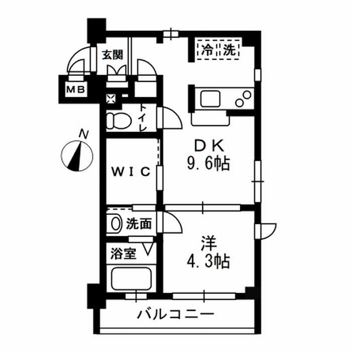 レジディア代々木Ⅱ(1LDK/2階)の間取り写真