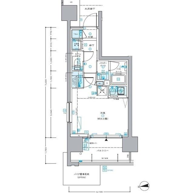 セントラルプレイス新宿御苑前(ワンルーム/4階)の間取り写真