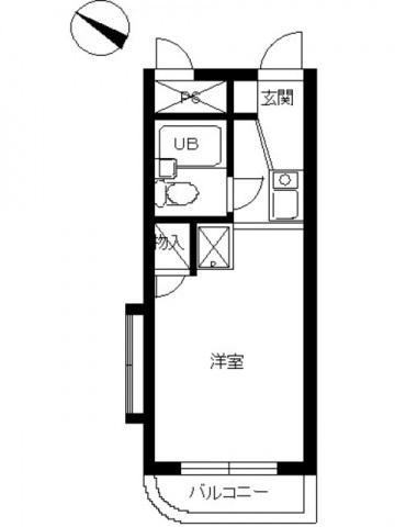 スカイコート宮崎台第3(ワンルーム/2階)の間取り写真