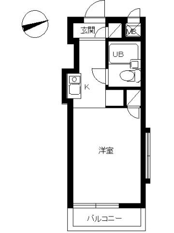 スカイコート日吉(1K/3階)の間取り写真