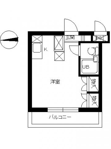 スカイコート向ヶ丘遊園(ワンルーム/2階)の間取り写真