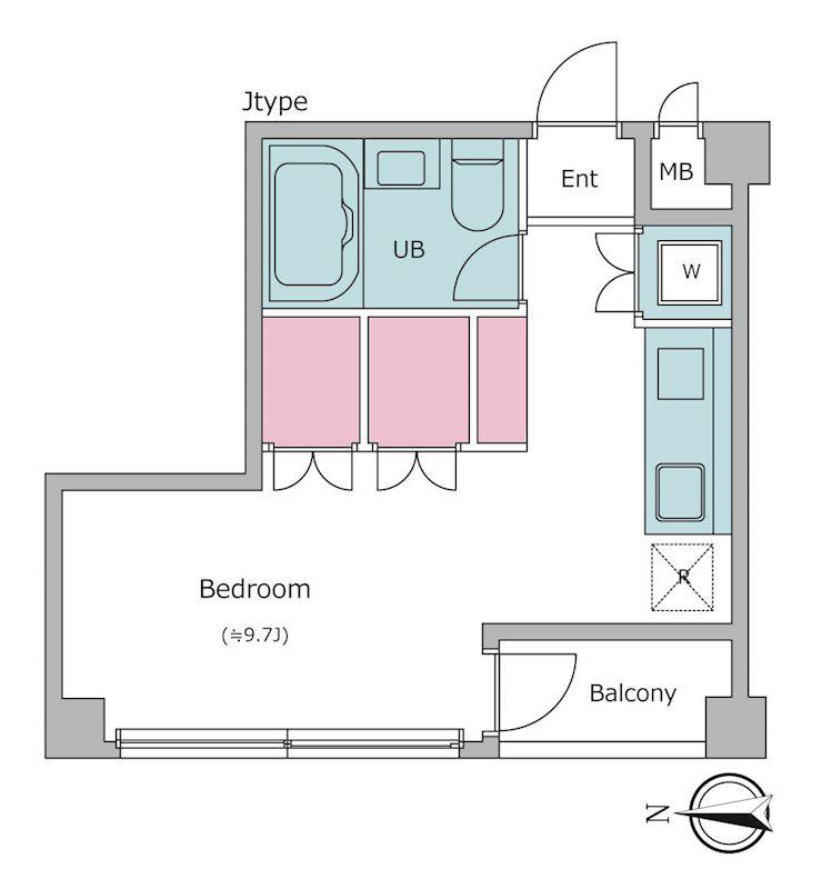レジディア自由が丘Ⅱ(ワンルーム/4階)の間取り写真