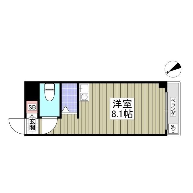 ルークS(ワンルーム/2階)の間取り写真