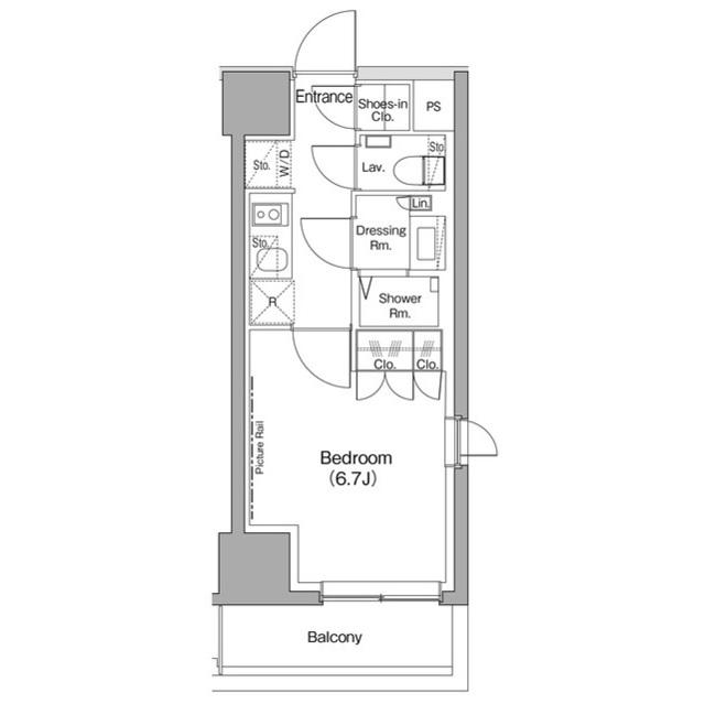 東急目黒線 不動前駅 徒歩6分 7階建 築4年(1K/1階)の間取り写真