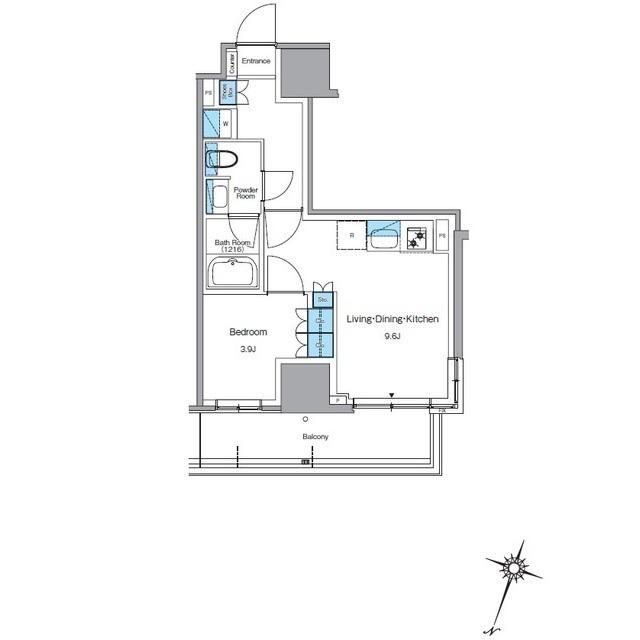 ルフォンプログレ渋谷ヒルトップ(1LDK/13階)の間取り写真