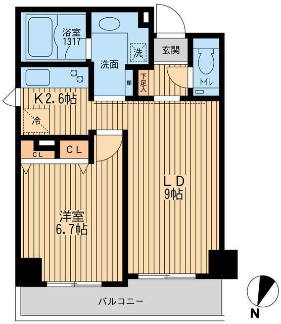クリオ上野毛ラ・モード(1LDK/3階)の間取り写真