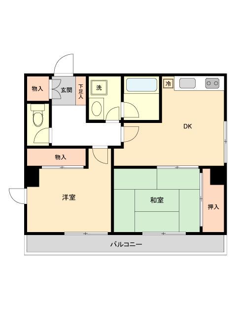 ミール千歳烏山(2DK/7階)の間取り写真