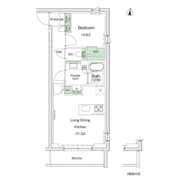 スタイリオ池上WELL(1LDK/3階)の間取り写真
