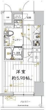 レガリス品川サウス(1K/6階)の間取り写真