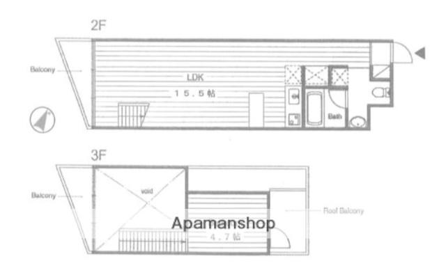 SCALA(1DK/1階)の間取り写真