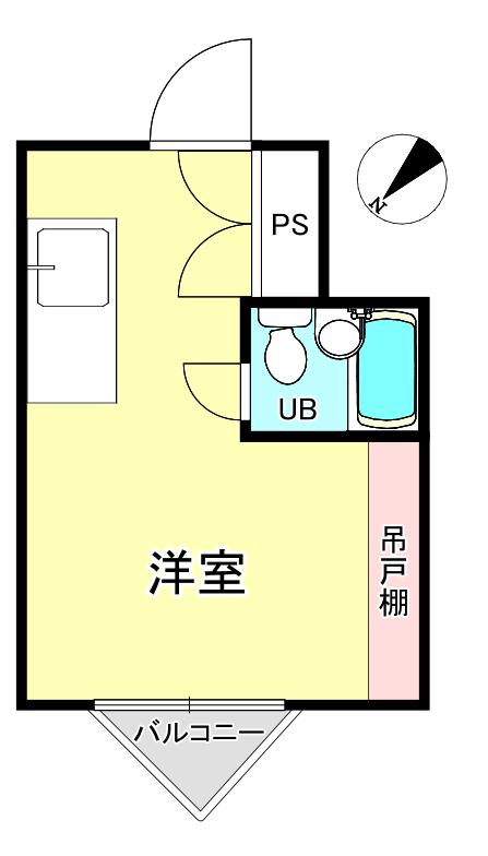 ウエストサイド新宿御苑(ワンルーム/4階)の間取り写真