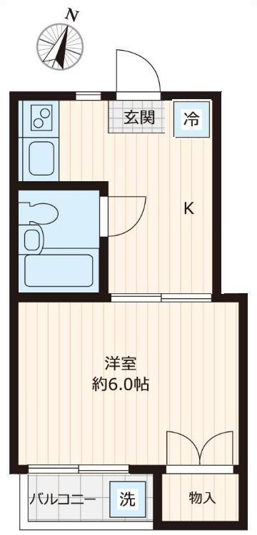 メゾンボヌール(1K/2階)の間取り写真