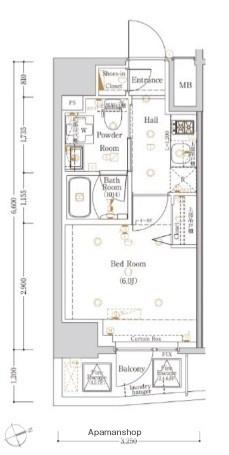 LOG戸越(1K/6階)の間取り写真