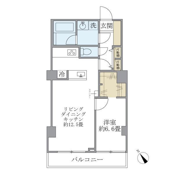 NAKAMEGURO ARKII(1LDK/4階)の間取り写真