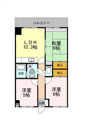 フリーダム光が丘Ⅱ(3LDK/3階)の間取り写真