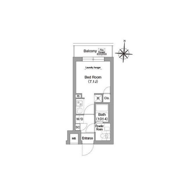 コンフォリア・リヴ南品川(ワンルーム/1階)の間取り写真