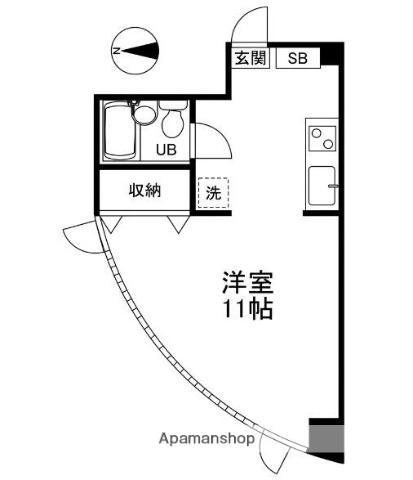 武蔵関高橋ビル(ワンルーム/2階)の間取り写真