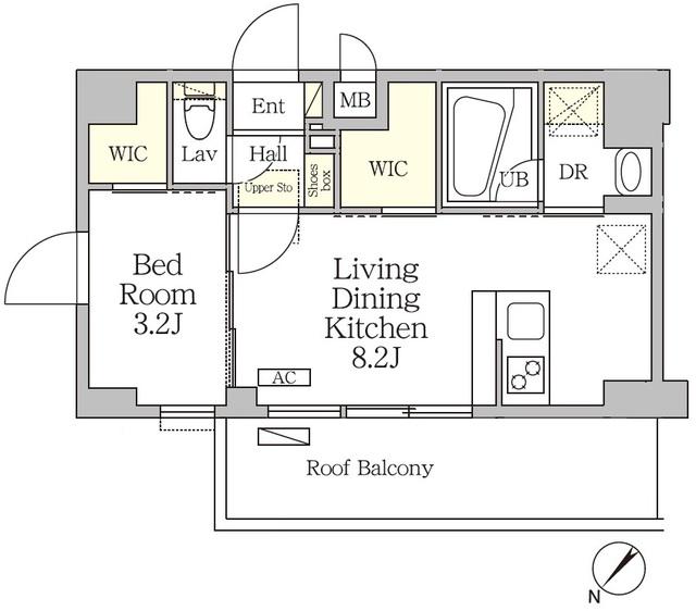 アジールコート池尻大橋(1LDK/5階)の間取り写真