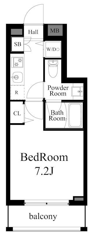 パークウッズ戸越公園(1K/3階)の間取り写真