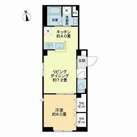 ルミケオ大手町(1LDK/1階)の間取り写真