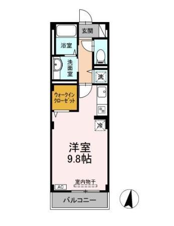 メゾンテラ(ワンルーム/1階)の間取り写真