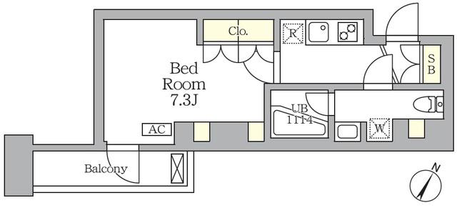 アジールコート三宿テラス(1K/3階)の間取り写真
