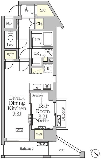 アジールコート松濤(1LDK/12階)の間取り写真