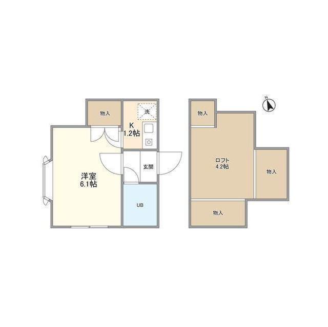 カーサ川口(1K/2階)の間取り写真